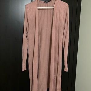 Ambiance Long Cardigan Split Side Sweater Blush